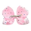 8 Inch Kids Hairbows Hairclips Boutique Big Bows with Clips for School Baby Girls Barrettes with Colorful Rhinestone Hair Accessories