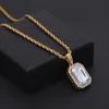 Mens Mini Ruby Pendant Necklace Gold Cuban Link Chain Fashion Hip Hop Halsband smycken för Men211i