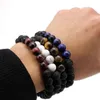 8mm Natural Lava Stands Strands Charme Braceletes Equilíbrio Energia Beads Bangle para Homens Mulheres Amante Jóias Yoga