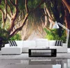 Papel de parede 3D verde floresta paisagem tv fundo papo de pareda papel de parede para paredes 3 d foto mural