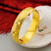 Thick Bangle 15mm Wide 18k Yellow Gold Filled Star Carved Womens Bangle Wedding Jewelry Gift Dia 60mm6975025
