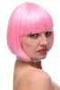 Proprio come i capelli veri! Parrucca Cosplay da donna con capelli corti rosa