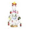 Ornamenti natalizi Decorazione creativa della tavola Regalo natalizio fai-da-te per bambini Mini albero di Natale tridimensionale in legno 3D Decor