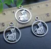 Großhandel 100 Stück süße Haustier Katze Charms Anhänger Retro Schmuck machen DIY Schlüsselanhänger alte Silber Anhänger für Armband Ohrringe 23 * 18 mm