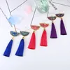 Chinese Style Tassel Earrings Shell Fan Shaped Fringe Dangle & Chandelier 6 Colors Good Quality Design Women Jewelry Melody2041