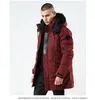 Woxingwosu hommes parkas longue veste rembourrée en coton et bonnet épaississant coton rembourré caot mâle coupe-vent garder au chaud1