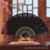 Handmade peacock Embroidery Fabric folding fan silk top grade bridal fans Bridesmaid fans hollow bamboo handle wedding accessories7322133