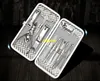 20sets/lot 12 in 1 Stainless Steel Pedicure Manicure Set Gold box Nail Clipper Scissors Tweezer Cutter Clip For Wedding Party gift