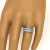 Victoria Wieck błyszcząca ręcznie robana biżuteria pierścionki pary szterling sier wieczność księżniczka cięta biały topaz cz diamentowy pierścień ślubny prezent