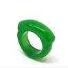 Herren Sattel Smaragd grün Jadeit Jade Hochzeit Stein Daumen Ring echte solide Männer Bogenschießen natürlichen Edelstein Schmuck 20 mm