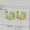 2017 moda nova hollow ch Letter Stud Brincos Símbolo de amizade amor brinco de lady 18k Rose Gold ch Earrings Jewelry Gift244Q