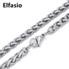 Aangepaste Lengte 3/4/5/6 / 8mm Wide Mens Collier Tarwe Link Silver Tone Rvs Mode-sieraden 16 "-36"