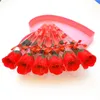 Valentine Red Rose Soap Flower Romantyczne kąpiel mydło w kąpieli dla dziewczyny Wedding Favors Świąteczne zapasy imprezowe 5689801