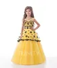 Bright Yellow Purple Tulle Applique Flower Girl Dresses Girls' Pageant Dresses Holidays/Birthday Dress/Skirt Custom Size 2-14 DF710350