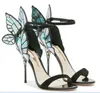 Sophia Webster Sandals Genuine Leather Pumps Butterfly High Heel Sandals For Women Sexy Stiletto Shoes