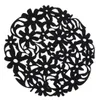 Tappetini All'ingrosso- Tovagliette rotonde in feltro con fiori tagliati al laser Cuscino per tazze da tavola da cucina Red1