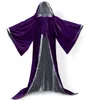 Långa ärmar sammet huva kappa huva sammet kappa gotiska wicca mantel medeltida trolldom larp cape hooded vampire cape halloween315l