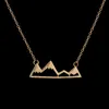 Fashionable mountain peaks pendant necklace geometric landscape character necklaces electroplating silver plated necklaces gift fo244Z