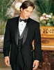 Fashion Black Men 3 Piece Suit Wedding Tuxedos Excellent Groom Tuxedos Shawl Lapel Men Dinner Prom clothes(Jacket+Pants+Tie+Vest) 603