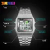 Skmei World Time Multifunction Watch Fashion Rectangleステンレス鋼バンドデジタルウォッチウォータープルーフ1224時間カレンダーアラームw9877378