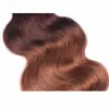 Ombre Péruvienne Brun Foncé Extensions de Cheveux Humains Entiers 34 Bundles Deux Tons 430 Vague de Corps Vierge Cheveux Weave Trames Deals3987953