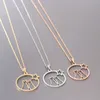 Everfast 10pc / Lot Deux Chats Assis Dans La Lune Étoile En Acier Inoxydable Pendentifs Maxi Colar Simple Colliers Ronds Femmes Filles Couple Aimé Cadeau SN078