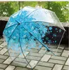 Fancytime parapluie Transparent fleur de cerisier champignon Apollo princesse parapluies longue poignée femmes parapluies parapluie pour enfants