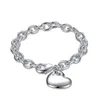 Gif bestia! Bracciale spesso centro cuore - Bracciale in argento 925 reggiseno JSPB273, braccialetti a catena placcati in argento sterling per uomo e donna regalo Bestia