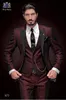 Yeni Tasarım 2018 Sıska Gri Sabah Tarzı Iyi Adam Tepe yaka Mens 3 Parça Suit Düğün Smokin Erkekler Için Suits (Ceket + Pantolon + Yelek)