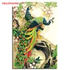 Peacock and flying bird Digital Painting DIY Handpainted Oil Painting by numbers picture drawing chinese scroll paintings