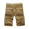 Hombres Cargo Shorts 2018 Marca Ejército Verde Pantalones cortos tácticos Hombres Coon Overoles sueltos Pantalones cortos casuales Tallas grandes Khaki7302995