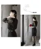 Spring Autumn Loose Stand Collar Chiffon Transparent Long Sleeve Simple Womens Blouses Tops Shirt Black S/M/L/XL/XXL