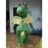 2018 Gorąca Sprzedaż Dorosłych Postać z kreskówek Cute Green Dragon Mascot Costume Halloween Party Kostiumy