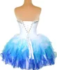 Organza puffy short prom jurken lieverd kralen ruches geplooide veter sweet 16 ball jurk homecoming jurken echte foto's