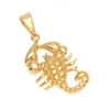 Hommes nouveau acier inoxydable scorpion pendentifs colliers couleur or Animal pendentif collier mode Hip hop bijoux 269o