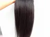 Brazilian Human Virgin Hair Light Yaki Hair Weft Clip In Human Hair Extensions Unprocessed Natural Black Color