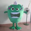 2018 High quality big mouth green germs bacteria monster mascot costume for adults for sale