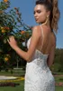 Robes De Mariée Sexy Sirène Spaghetti Dentelle Appliques Perlée Balayage Train Dos Nu Pays Jardin Robes De Mariée Longue Plus La Taille Robe De Mariée