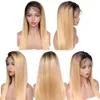 9A Brasileiro Densidade 150 ombre cor t1b / 18 Full Lace Humano Perucas com o Cabelo Do Bebê em linha reta frente do laço Perucas de Cabelo humano