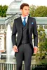 Matin Style Charcoal Tailcoat Groom Tuxedos Eiegant Hommes De Mariage Porter Haute Qualité Hommes Formelle Prom Party Costume (Veste + Pantalon + Cravate + Gilet) 991