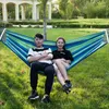 Portable lightweight Parachute Nylon Fabric Camping Hammock with tree straps SS carabibers and adjustable Cinch Buckle 260x150cm