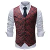 2018 novo design fashiion mesn terno colete 3d floral impresso homens sem mangas jaqueta waistcoat fino fitness formal vestido plus size