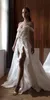 Casamento Elihav Sasson Vestidos Sheer Jewel Neck Robe De Mariee Alta Fenda Dividir Praia Duas Peças Vestidos de Noiva Personalizados
