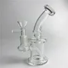 New 6 Inch 14mm Bong Glass Water Pipes with 14mm Male Glass Bowl Thick Recycler Heady Beaker Bongs for Smoking