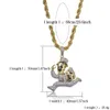 Hip Hop Iced Out Monopoly Man Dollar Money Bag Pendant Necklace With Free Rope Chain Men Women Fashion Jewelry