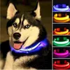 나일론 LED 애완견 목걸이 야간 안전 깜박이는 어두운 개 가죽 끈 개 빛나는 형광 고리 애완 동물 용품