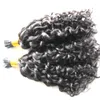 Natural Color Kinky Curly Keratyna Ludzki Fusion Hair Doil I Machine Made Remy Pre Bonded Hair Extension 100g / Strands