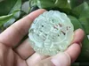 Hurtownie - Chiński Naturalny Xiu Jade rzeźbione motyl kwiat amulet długowieczność jadeity wisiorek