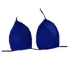 2018 neue Sexy Bikinis Frauen Bademode Gewebt Push-Up Badeanzug Halter Top Pfau Gepolsterter Badeanzug Blau Bandage Bikini Set