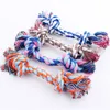 Pet Dog Toy Double Knot Cotton Rope Braided Bone Shape Puppy Chew Toy Cleaning Tooth 17cm 20cm ZA6104